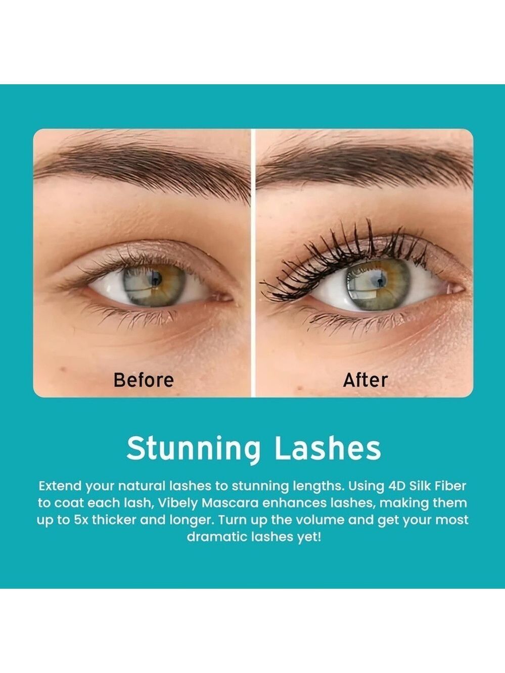 New Lash Cosmetics Vibely 4D Mascara w/ Dual Brushes For Long, Voluminous Lashes - Picture 6 of 15
